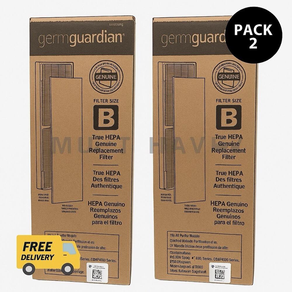 Pack 2 - Germguardian FLT4825PC True HEPA Air Purifier Replacement Filter B.